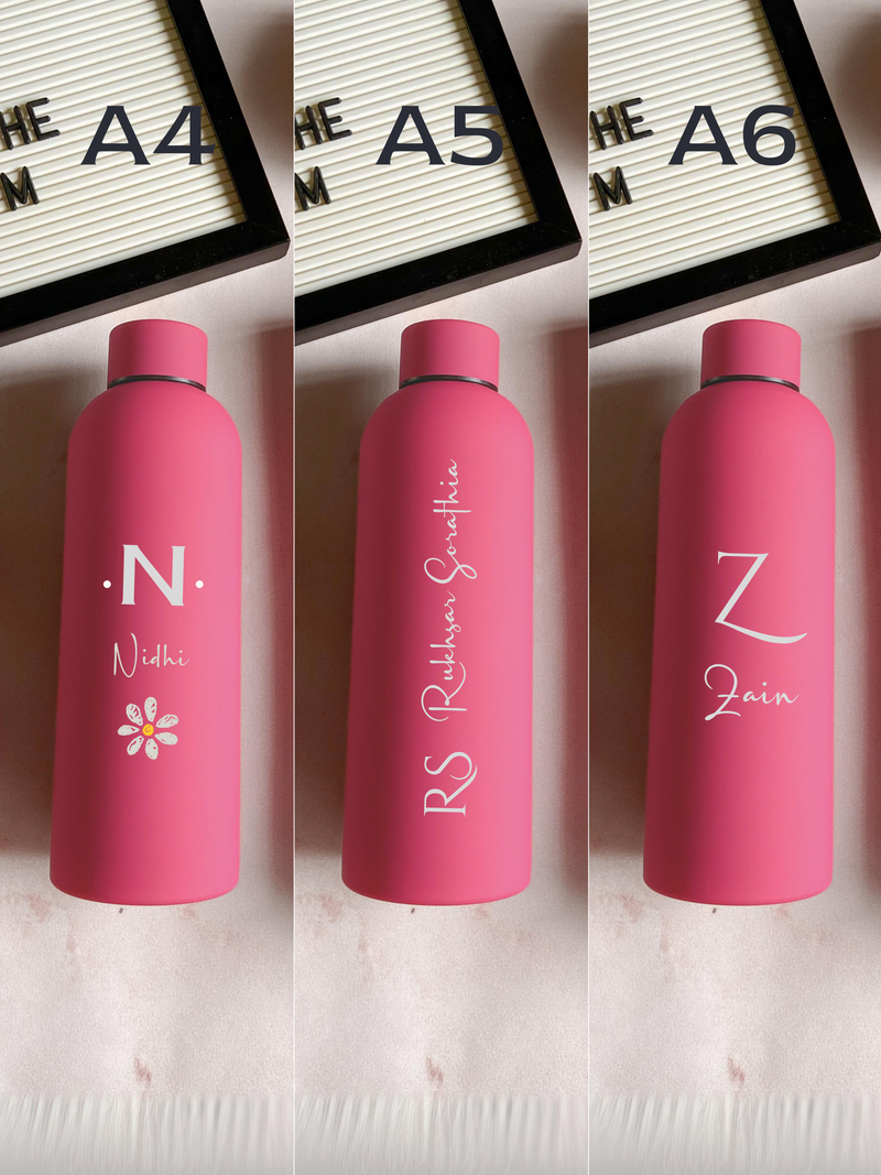 Personalized Hot Pink Stainless Steel Water Bottle – Custom Engraved & Eco-Friendly