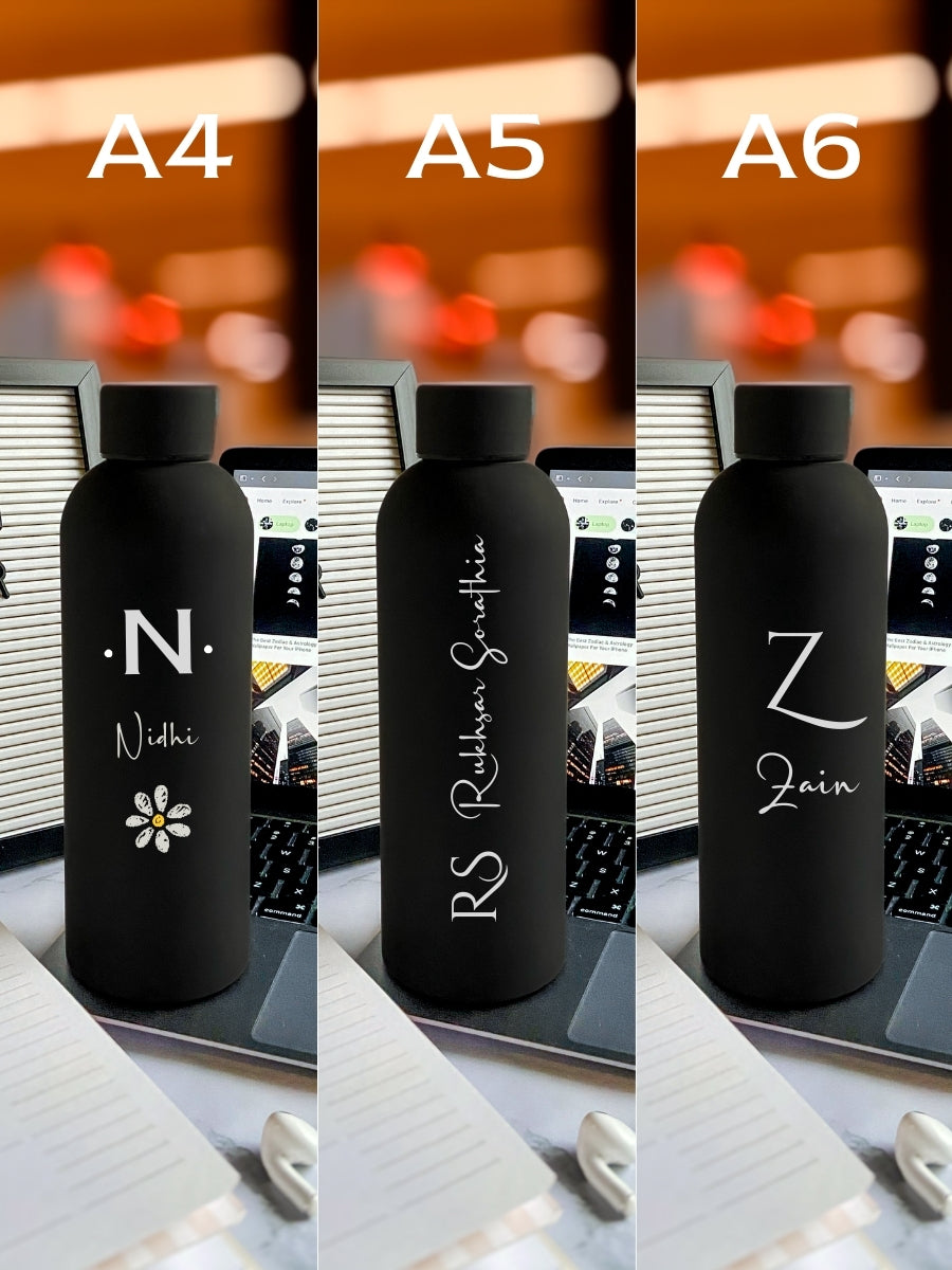 Personalized Black Stainless Steel Water Bottle – Custom Engraved