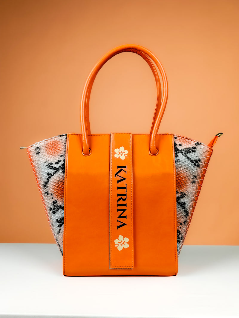 Tote Bags For Women - Orange Oasis Edition Pattern Edition By Tpc Gifts Front Shot 