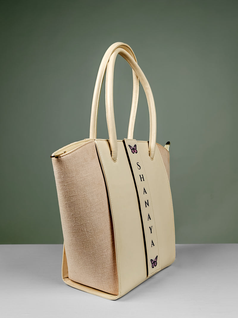 Tote Bags For Women - Linen Luxe Edition Pattern Edition By Tpc Gifts Side Shot 