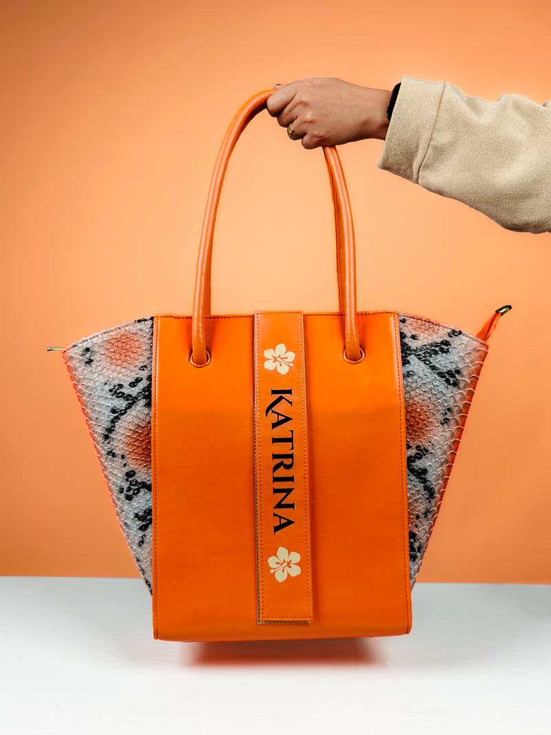 Tote Bags For Women - Orange Oasis Edition Pattern Edition By Tpc Gifts Front Shot 